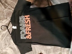 Men’s T-Shirt to match Safari Nike foamposites black orange sz md