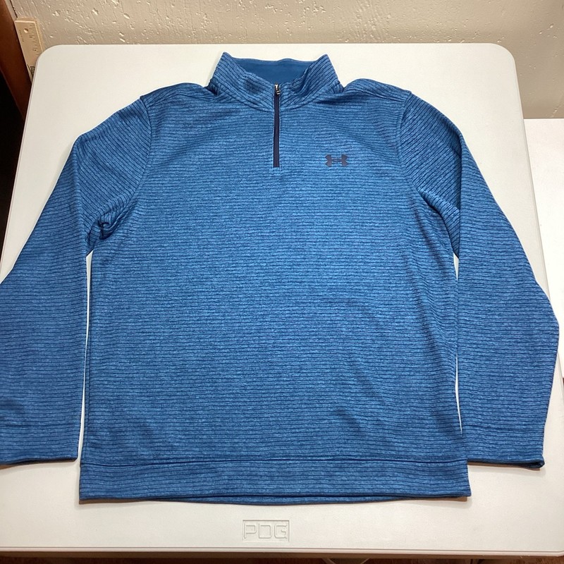 Under Armour Men's UA Storm Sz L Sweater Fleece 1/4 Zip Pullover Blue Teal Golf gallery