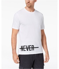 Ideology Mens Never Back Graphic T-Shirt, brightwhite, 2XL