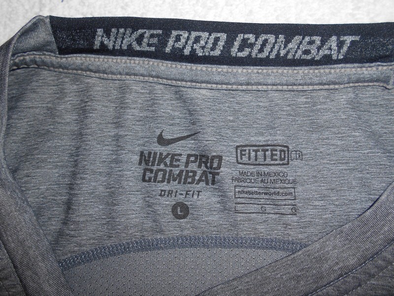 Nike Pro Combat Men’s Long Sleeve Grey Fitted Athletic Shirt Large (20X29) gallery