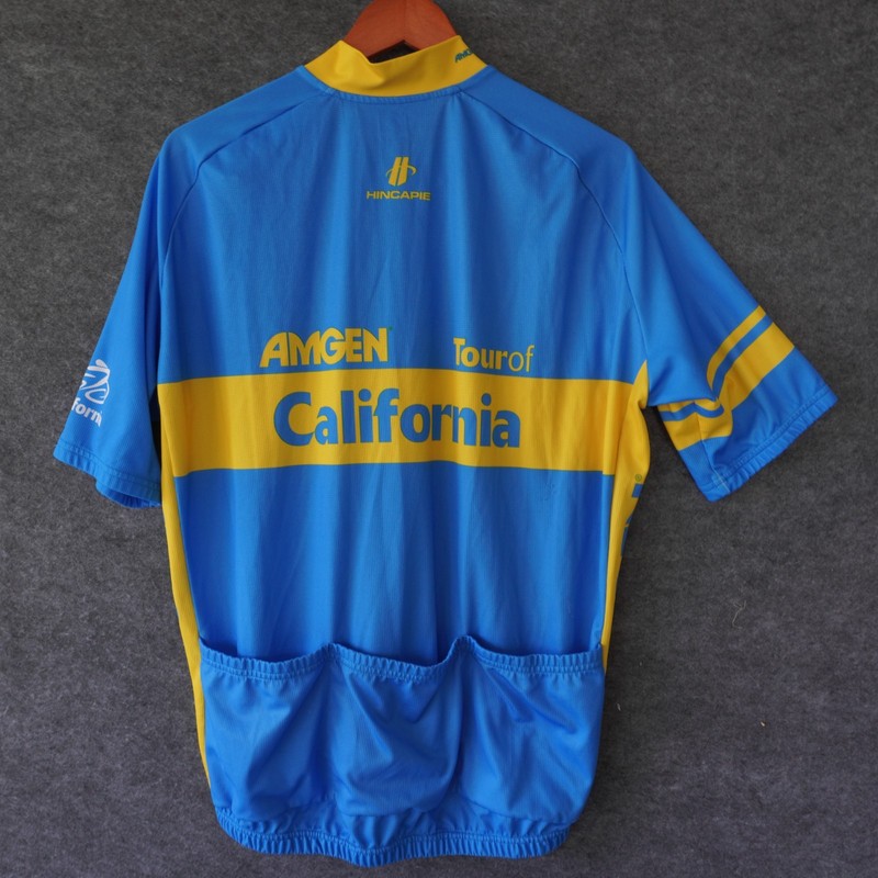 Hincapie Men 2XL Club Cycling Jersey Amgen Tour Of California 2010 Blue Polyeste gallery