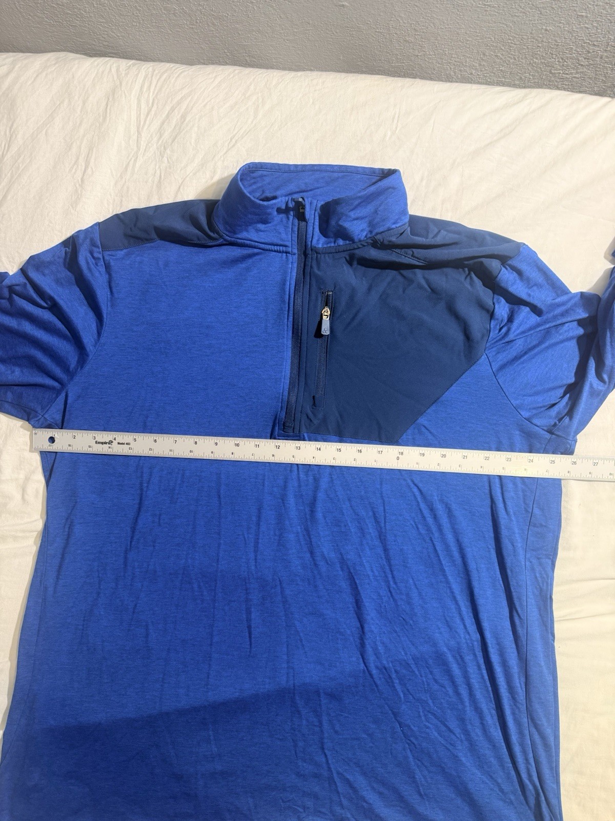 Tek Gear Mens 3XLT Blue Quarter Zip Athletic Pullover Stretch Performance Shirt gallery