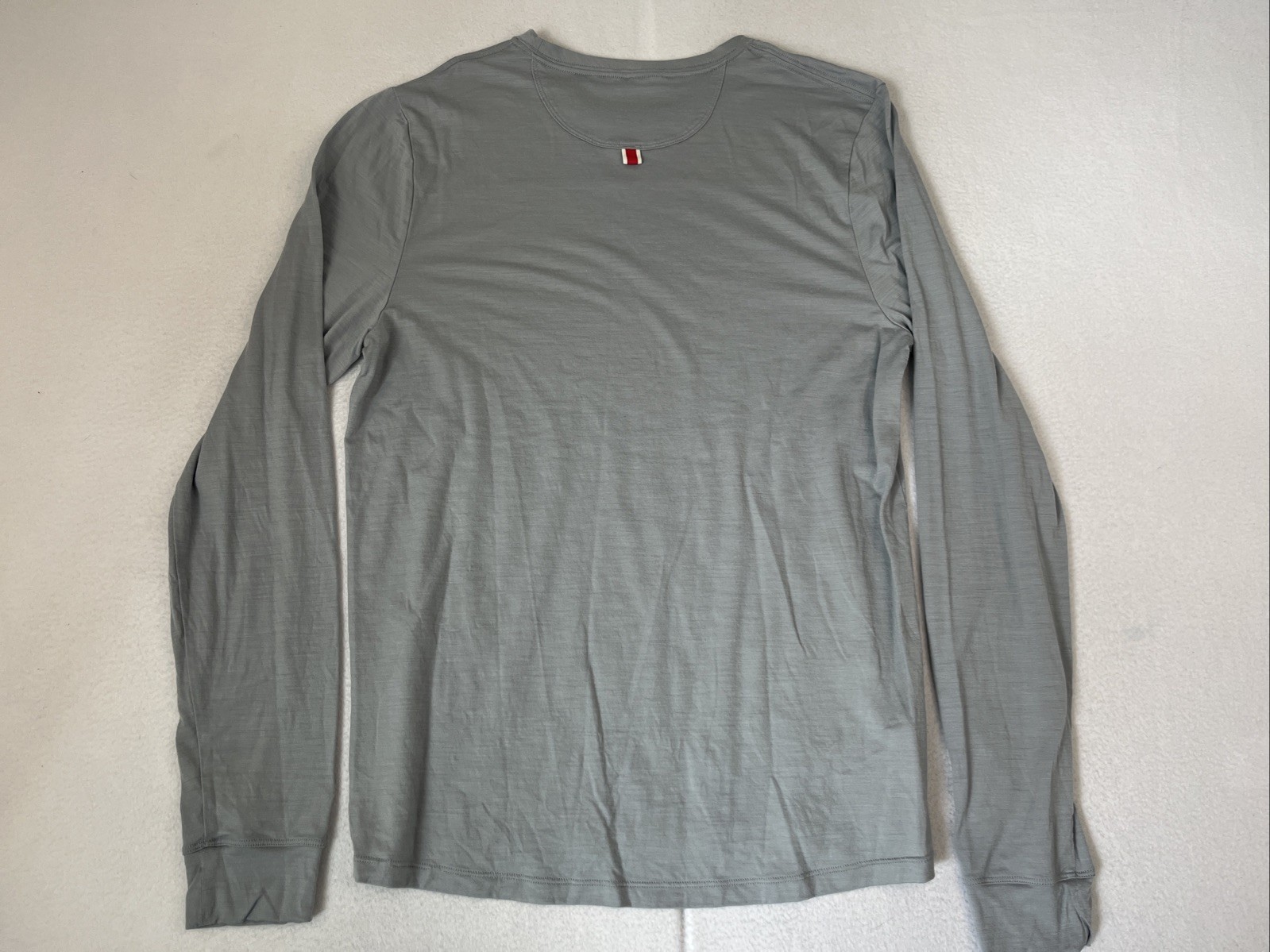 Tracksmith Mens Large L Gray Blue Merino Wool Blend Long Sleeve Running Harrier gallery