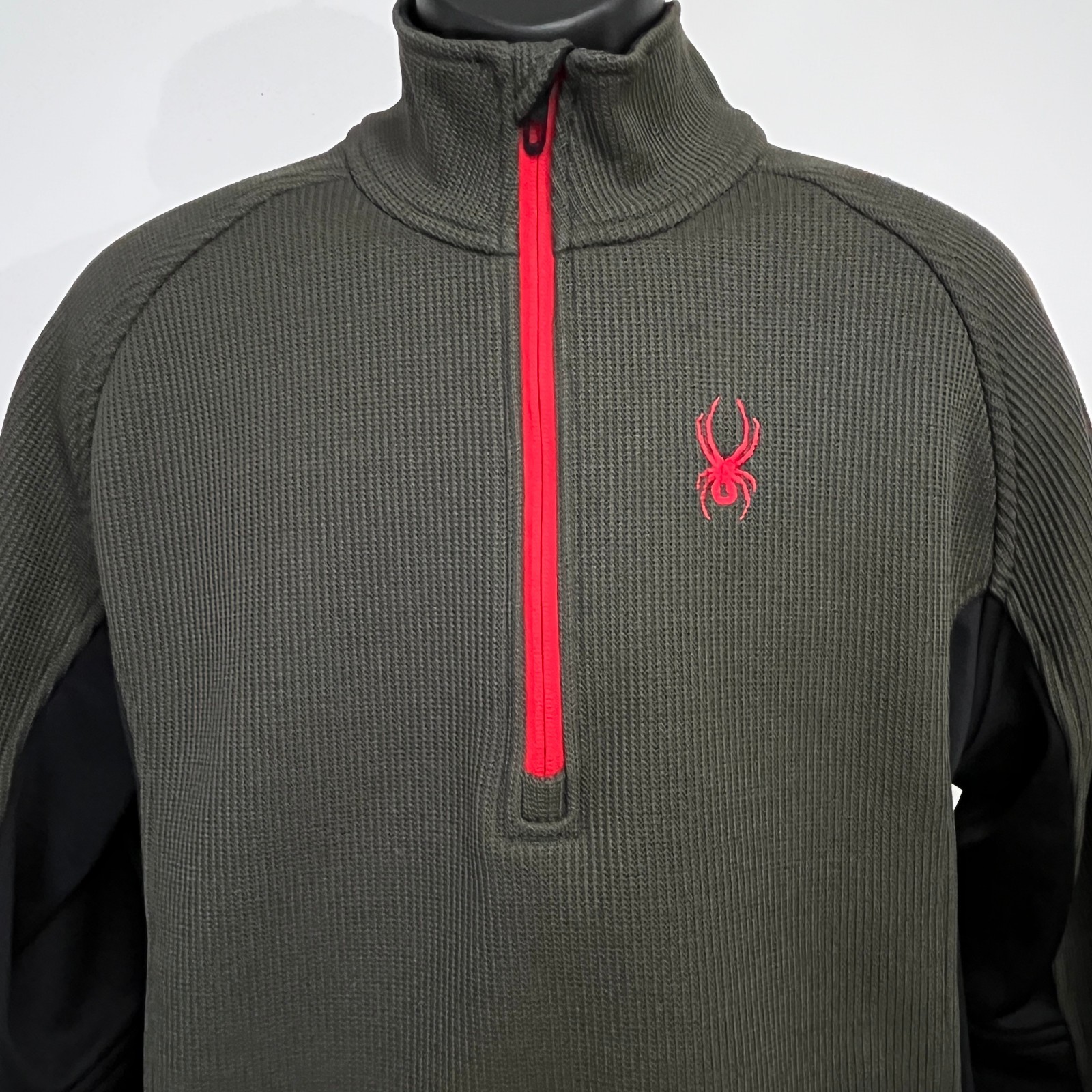 Spyder Outbound Half Zip Pullover Midweight Core Sweater Men's Large Olive gallery