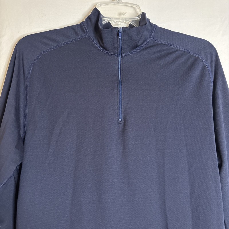 Pearl Izumi Vintage Navy Blue X-Static 1/4 Zip Long Sleeve Pullover Men's Large gallery