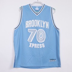 Vintage 90s Brooklyn Express 70 Jersey Mens L Blue Original Athletic Design