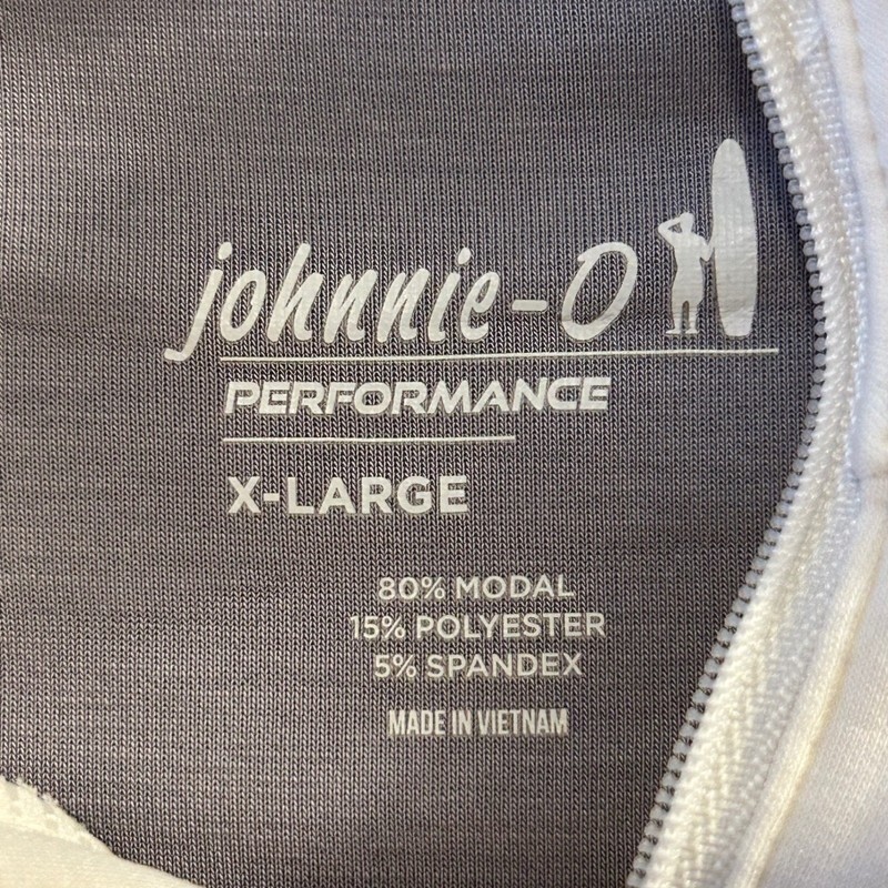 Johnnie-O Performance Quarter Zip Pullover Shirt Mens X Large Cream Modal gallery