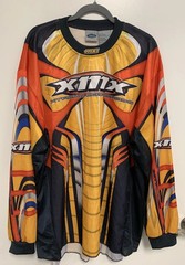 Athletic Works Shirt Mens XL Orange XMX1 Xtreme Motocross Jersey Long Sleeve