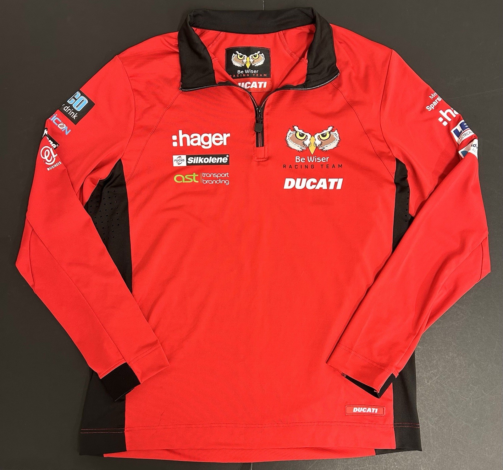 BPM Ducati Be Wiser Racing Team Zip Top Breathable Activewear Motorsport Size M gallery