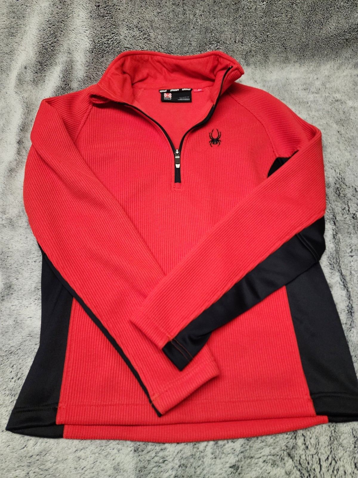 Mens Sweater SPYDER Outbound 1/2 Zip Fleece Mid Core 142436 S Red Black VEUC* gallery