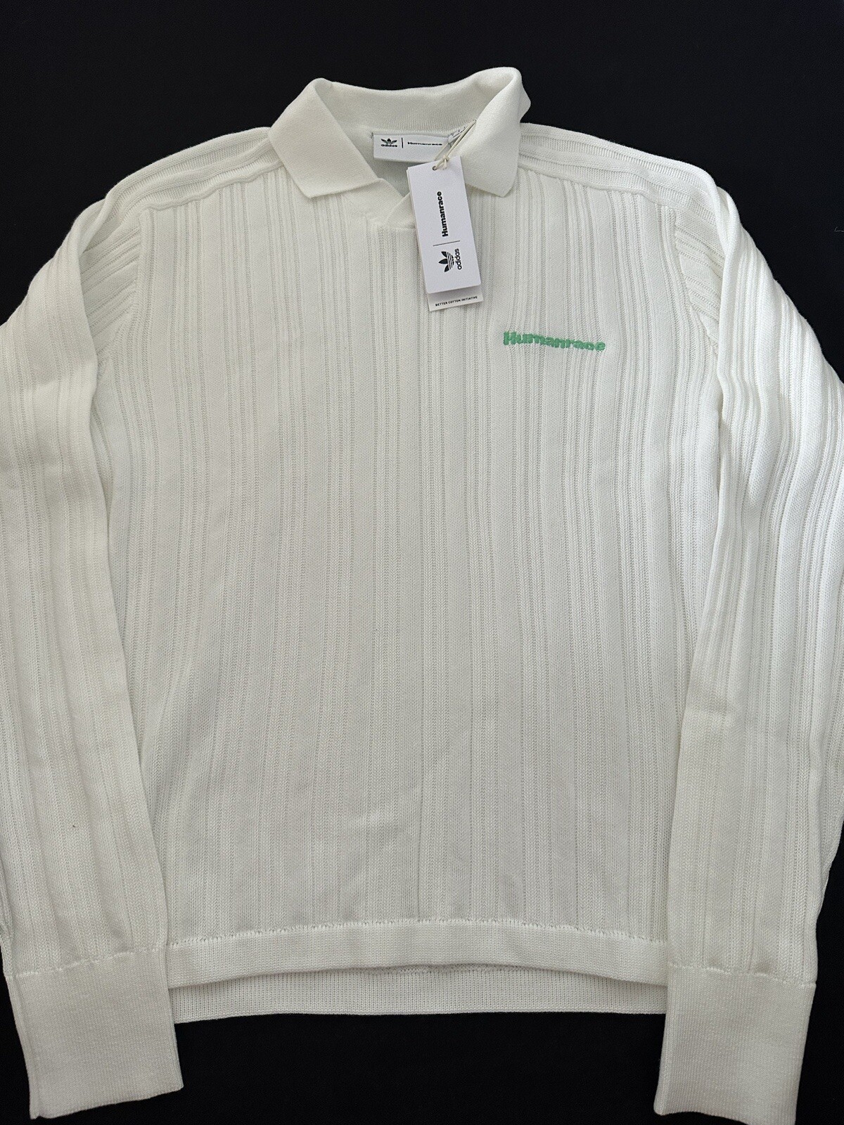 Adidas Pharrell Williams Knit Long Sleeve Jersey Cloud White Men Sz S New HZ8138 gallery