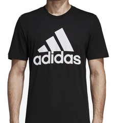 Adidas T-Shirt Men Sz M Badge Of Sport Graphic Tee Cotton Essentials Black NWT
