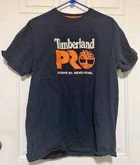 Timberland PRO® Core Logo Navy Blue Shirt Mens Size Medium Distressed Workwear