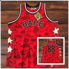 BAPE Color Camo Basketball Tank Top Jersey SS20 Sz XL Red Guaranteed Authentic