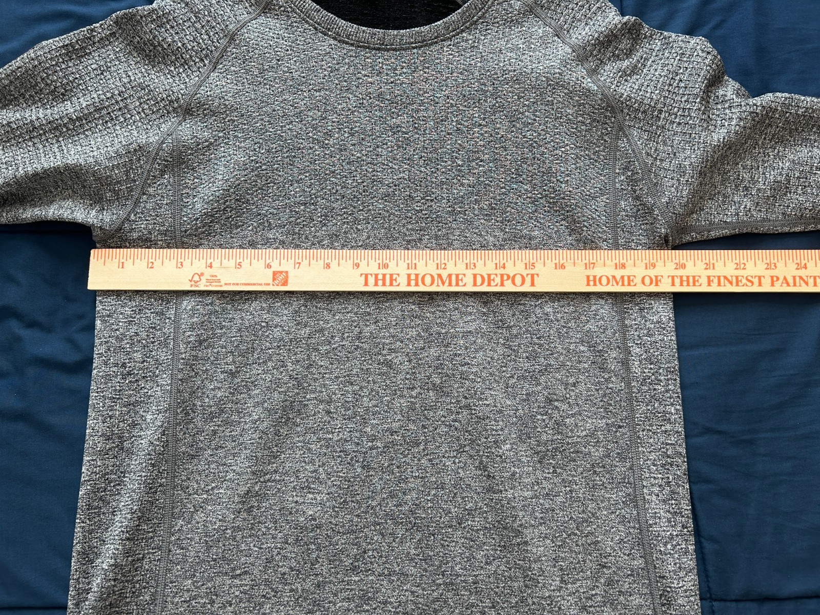 Lululemon Engineered Warmth Long Sleeve Crew Medium Gray Black Merino Wool gallery