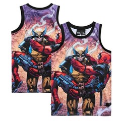 Marvel Deadpool Wolverine Chalk Line Venice Jersey Besties Marvel Men’s L NWT