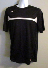 Nike Dri-Fit Black Satiny Front Mesh Back Short Sleeve Activewear T-Shirt Size M