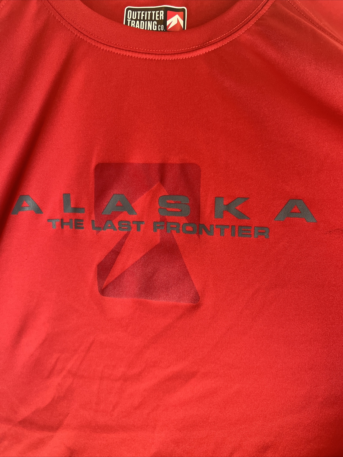 Outfitter Trading T-shirt Mens L Alaska The Last Frontier Athletic Shirt Red 110 gallery