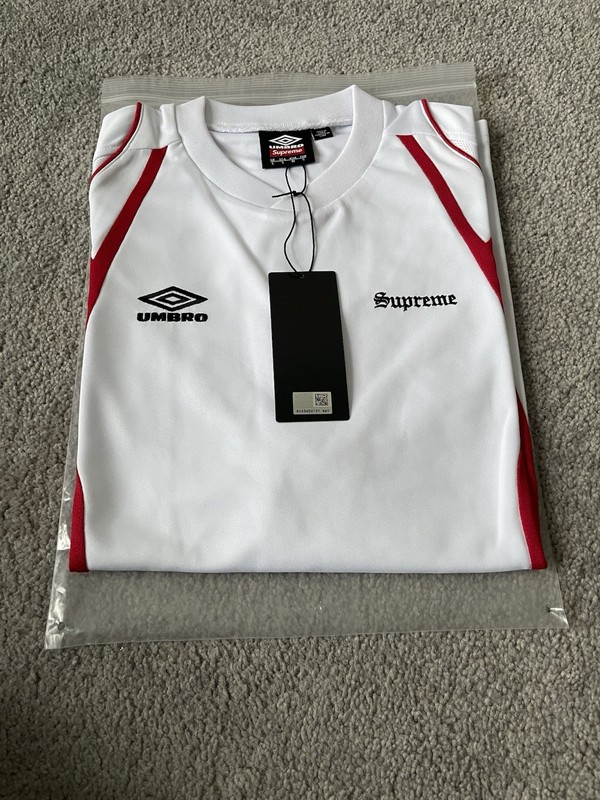 Supreme Umbro Old English Soccer Jersey White Small gallery