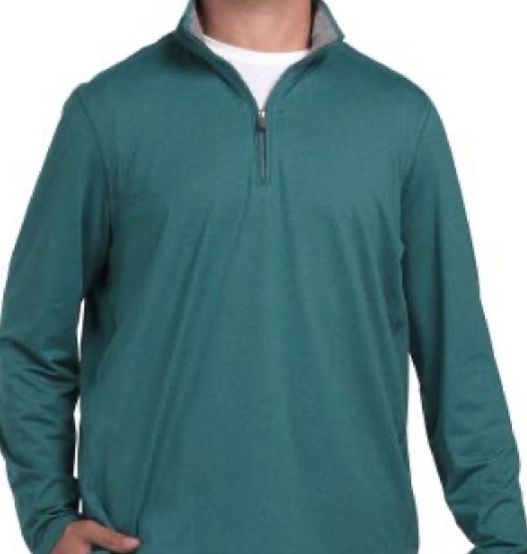 NWT Brooks Brothers Men's Performance Series Quarter Zip Teal/green Sz XL gallery