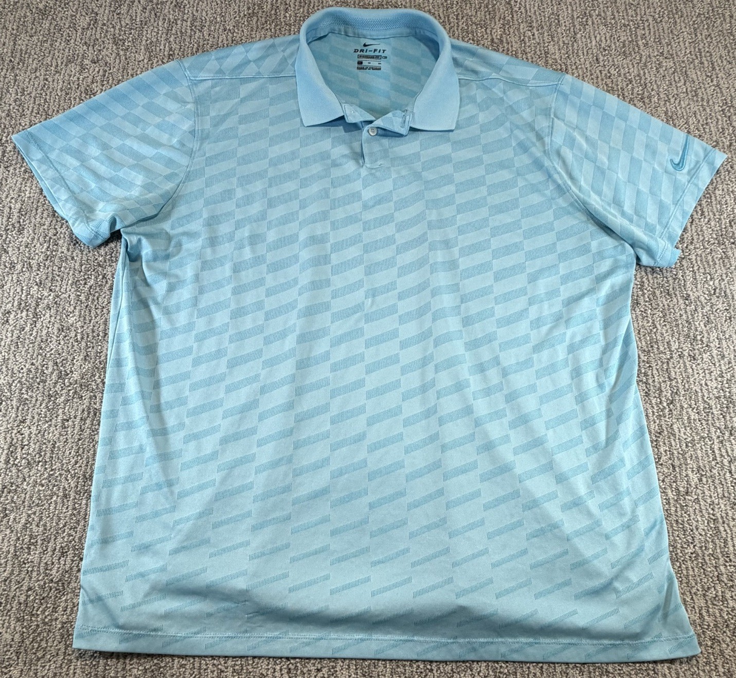 Nike Golf Dri-FIT Vapor Wing Jacquard Golf Polo Shirt Mens Size XL CI9780 Blue gallery