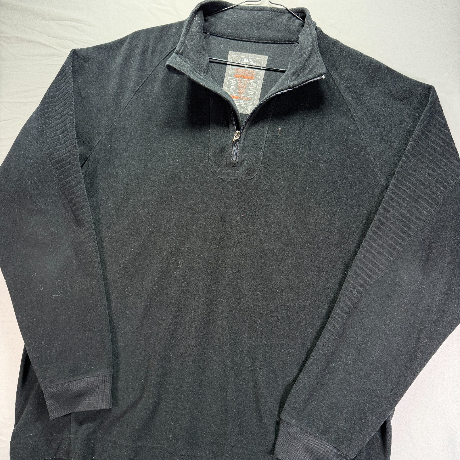 Callaway Quarter Zip Mens XL Black 1/4 Pullover Terry Cloth Tour Authentic Logo gallery