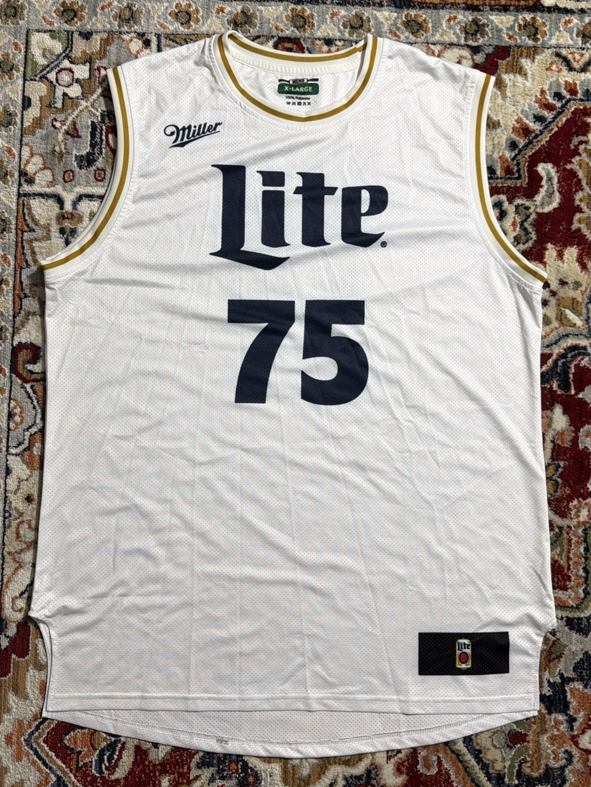 Miller Lite Beer Basketball Jersey #75 Miller Time Men’s XL Retro White Party gallery