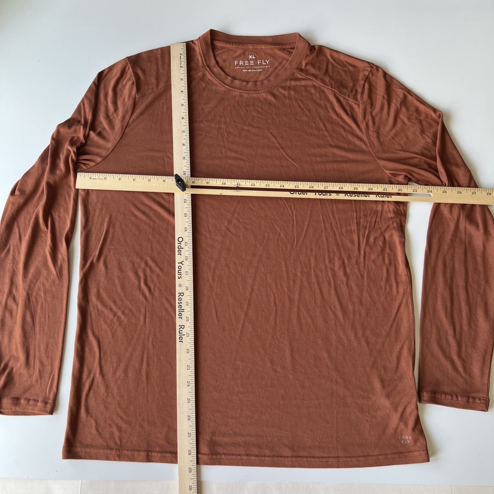 Free Fly Shirt Men's XL Rust Long Sleeve Bamboo Performance Lightweight Wicking