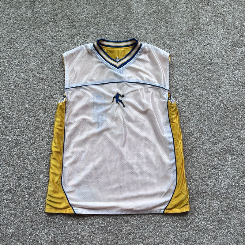 Vintage Men’s AND1 Reversible Basketball Jersey Yellow White Streetball Rare gallery