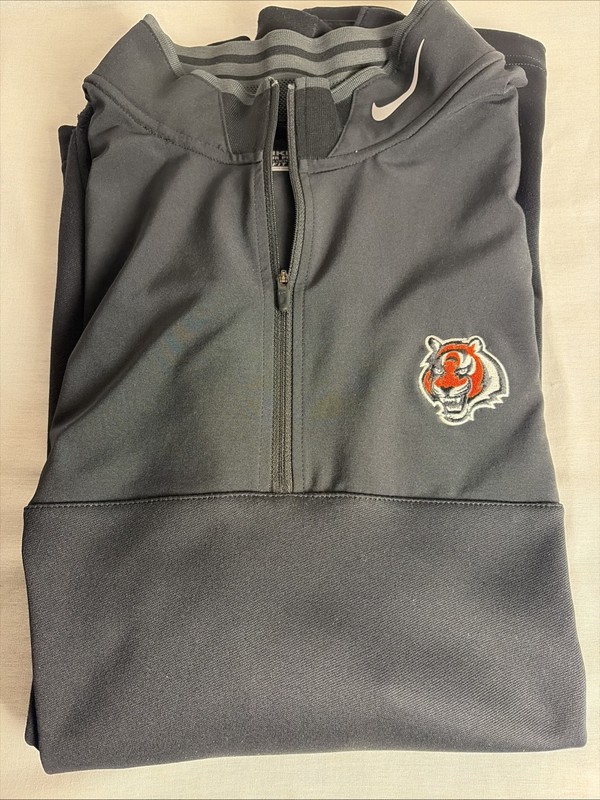 Nike Tour Performance Golf Pullover XXL 2XL Bengals Dri-Fit Black 1/4 Zip Mens gallery