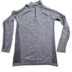 Kyodan 1/4 Zip Pullover Large Gray Space Dye Seamless Athletic Top