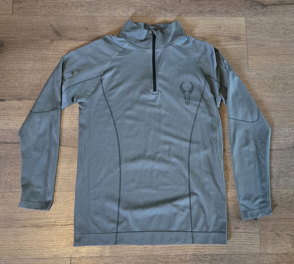 Badlands 1/4 Zip Men's Large Base Layer Hunting Pullover Long Sleeve Gray