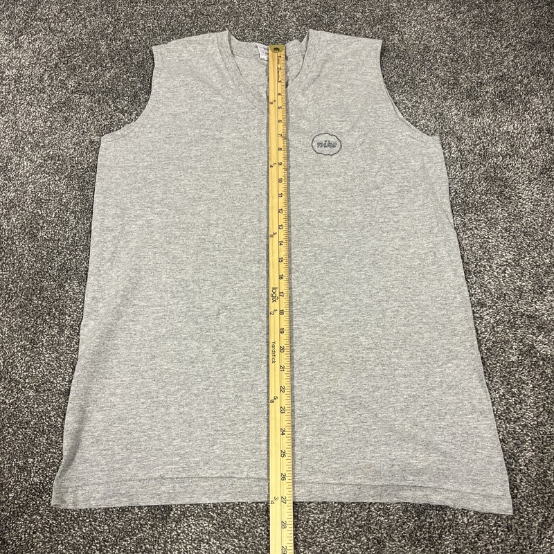Vintage Nike Shirt Mens Large Mesh Tank Top Gray Made in USA Spellout gallery