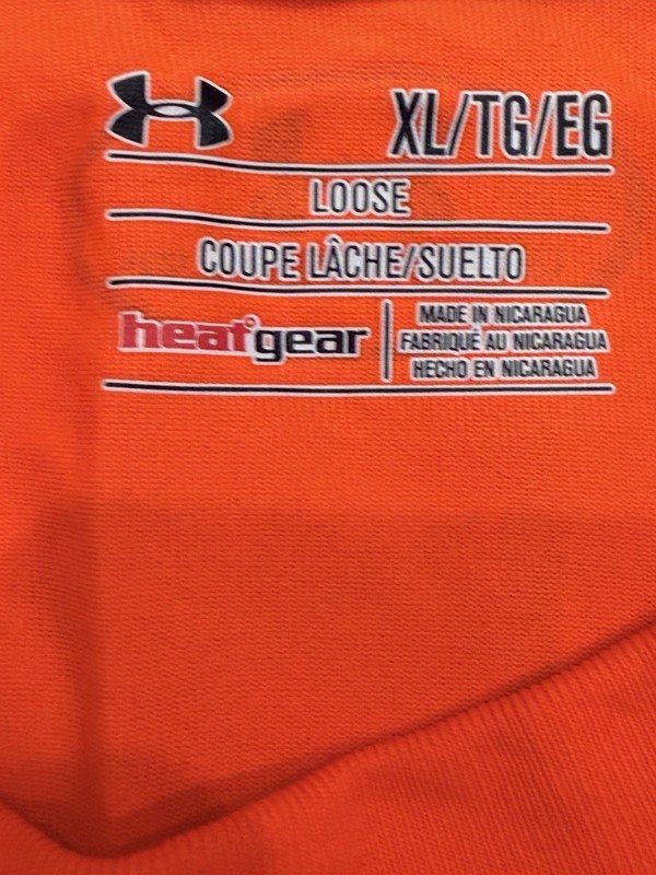 TWO Under Armour HeatGear Men's Orange and Navy T-Shirt gallery