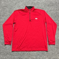 Greg Norman Play Dry Mens Jacket Shirt Size M Medium Red 1/4 Zip Long Sleeve