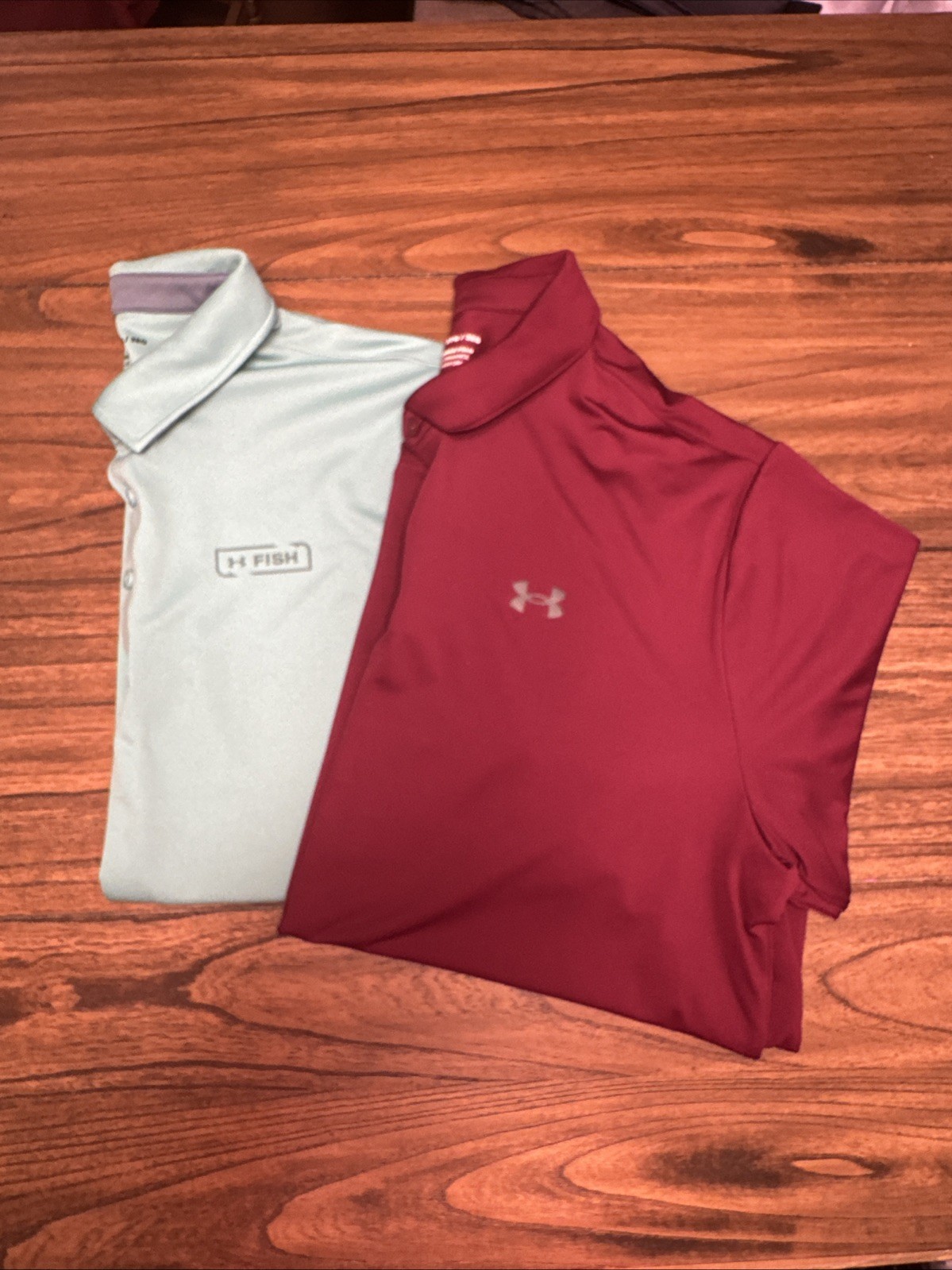 Under Armour Men's BUNDLE-2 Polos Aqua Green And Burgundy Size 3XL gallery