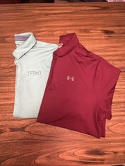 Under Armour Men’s BUNDLE-2 Polos Aqua Green And Burgundy Size 3XL