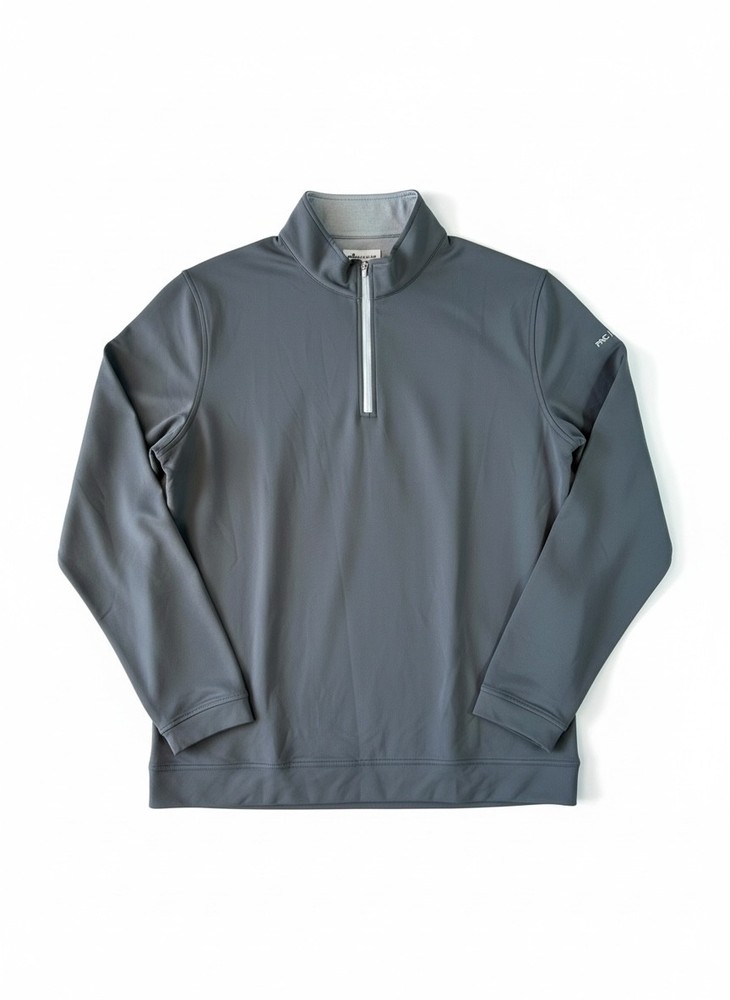Peter Millar Gray Performance 1/4 Zip Golf Pullover Men's Size XL PNC Embroidery