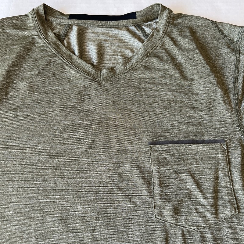 Lululemon T Shirt Men's Medium Green Performance Stretch Pocket Running Gym gallery