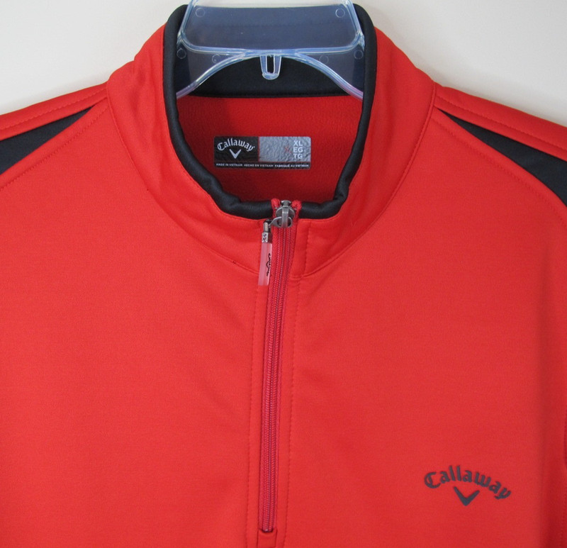 Callaway 1/4 Zip Long Sleeve Golf Pullover Men's XL Red Stretch Comfort gallery