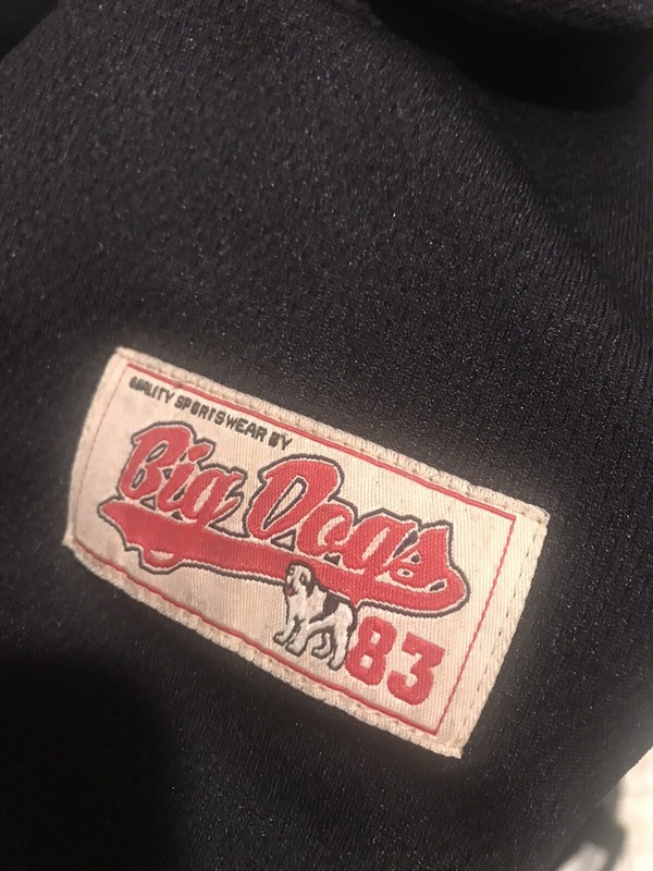 Vintage Big Dogs Baseball Jersey Medium Red Black Retro 1983 Authentic Made USA gallery