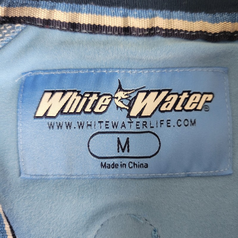 White Water Mens Medium Solid Blue Performance Stretch Quarter Zip gallery