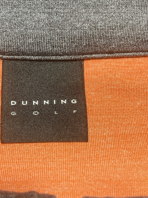 Dunning Golf Pullover Sweater Mens Large 1/4 Zip Fidden Orange Grey gallery