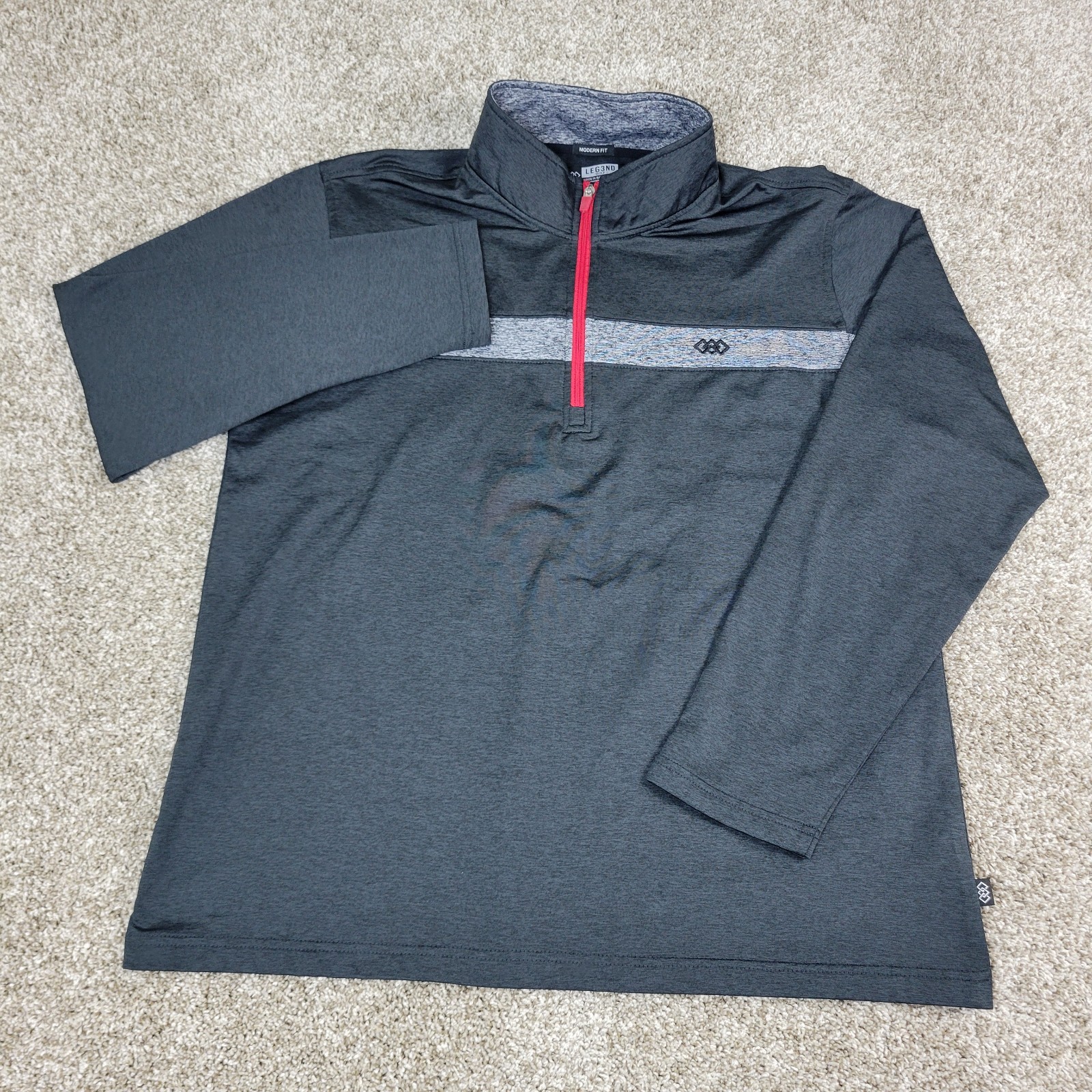 Legend Golf Modern Fit Mens XL Gray Performance Stretch Quarter Zip gallery