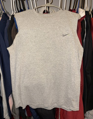 Nike Swim Men’s L Gray Just Do It Graphic Logo Cotton Sleeveless Crew Tank