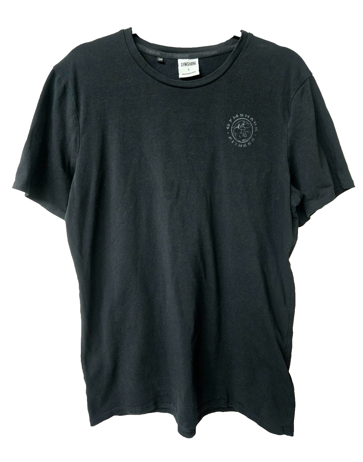 Gymshark Shirt Black Crest Tonal Logo Short Sleeve Workout Gym Tee Mens Large gallery