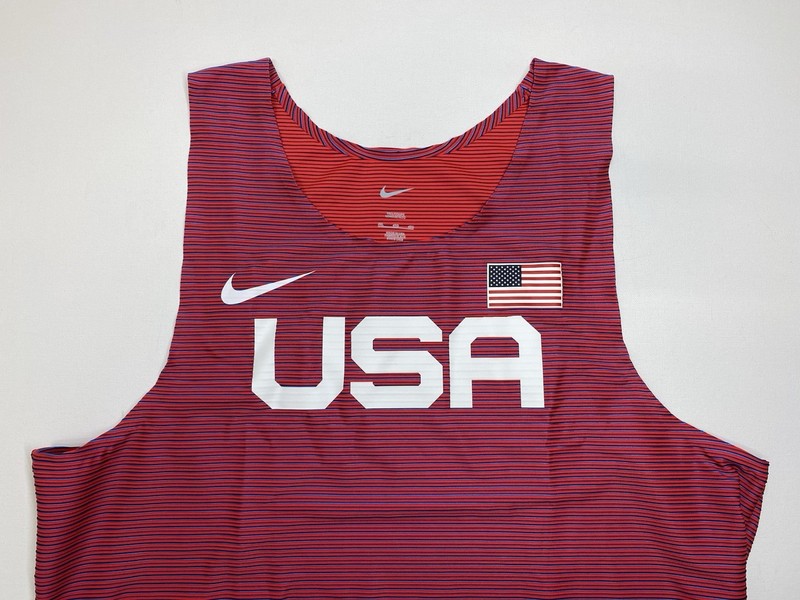 Nike 2023 Team USA Pro Elite Track Red Blue Singlet AO8669-602 Men's Size 4XL gallery