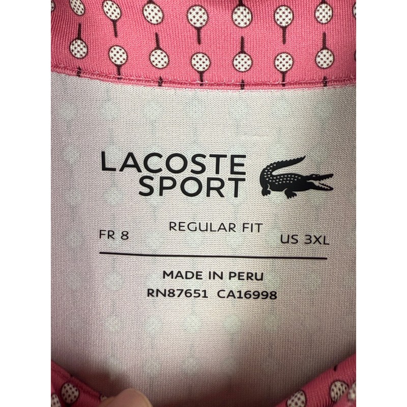 Lacoste Sport AOP Regular Fit Performance Golf Polo Shirt UV Protect Mens 3XL gallery