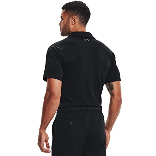 UNDER ARMOUR MEN'S TECH GOLF POLO - BLACK/GRAPHITE/GRAPHITE - SIZE XL