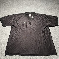 Vintage Adidas Shirt Mens XL Black Mesh V-Neck Soccer Jersey Three Stripes 90s
